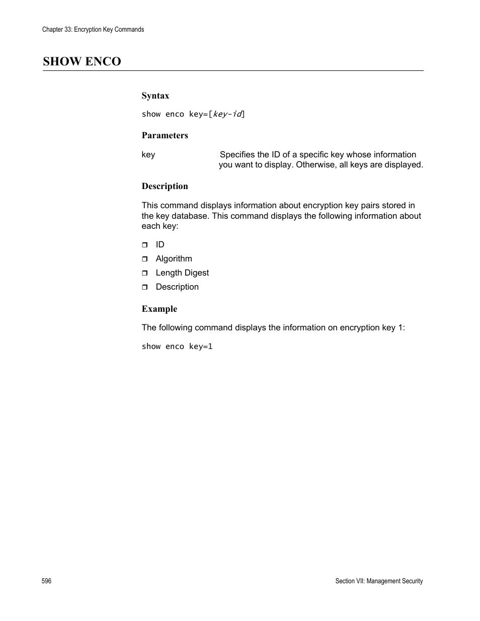 Show enco | Allied Telesis AT-S62 User Manual | Page 596 / 656