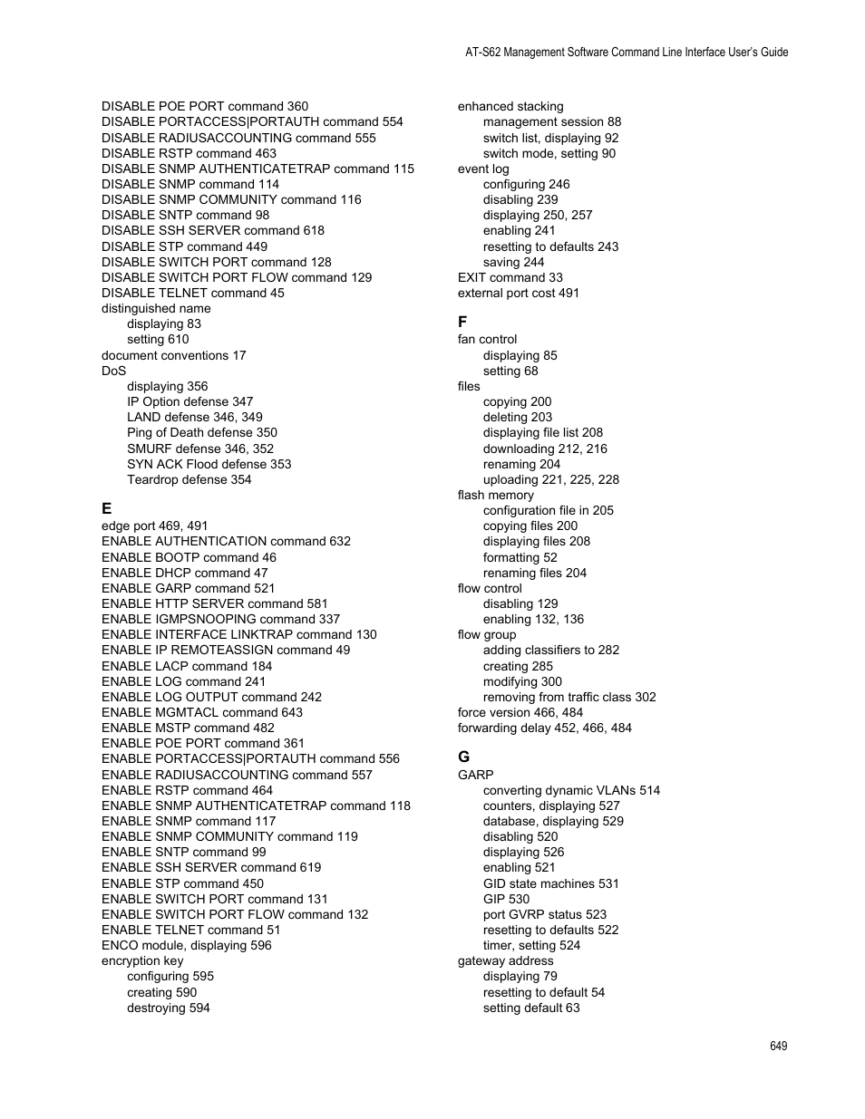 Allied Telesis AT-S62 User Manual | Page 649 / 656