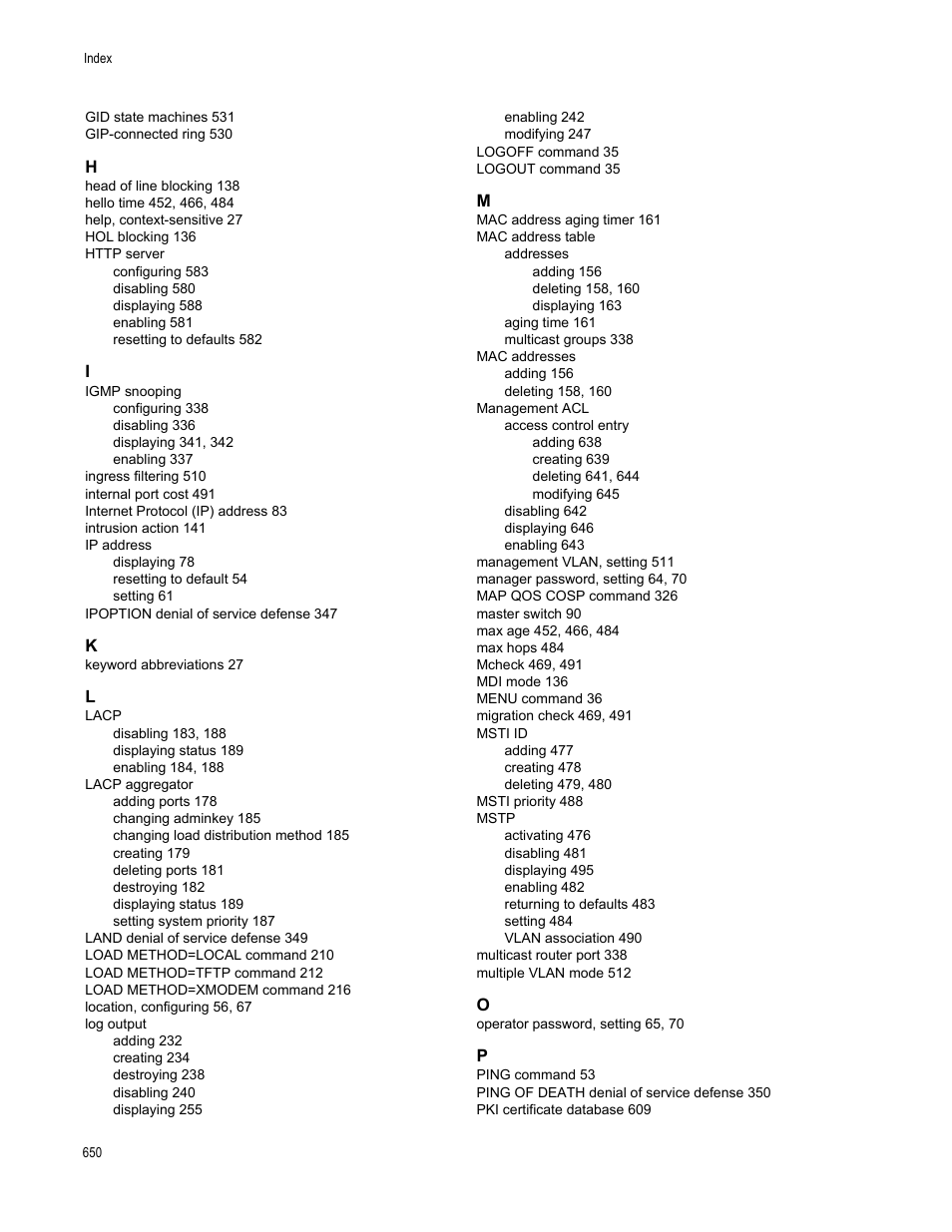 Allied Telesis AT-S62 User Manual | Page 650 / 656