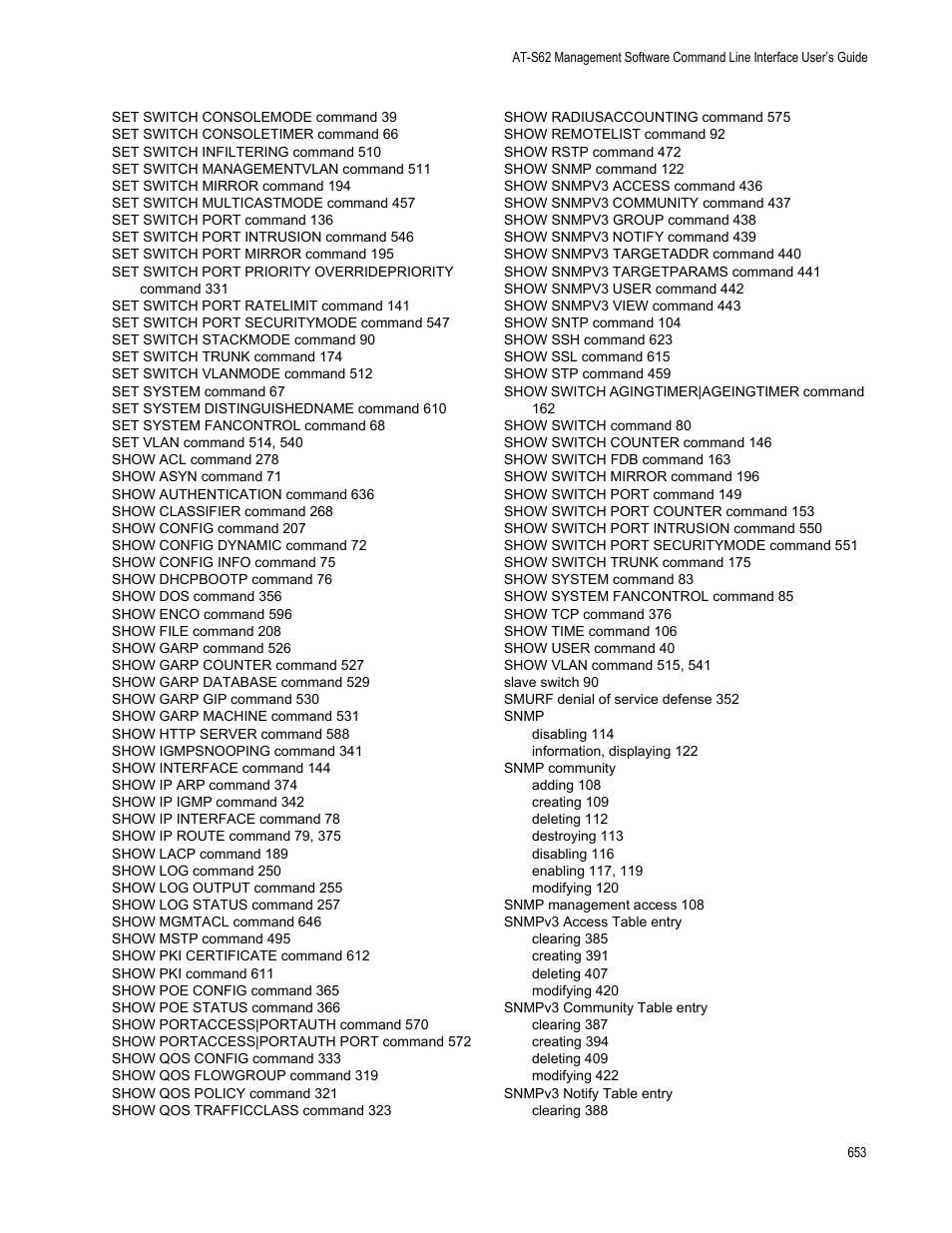 Allied Telesis AT-S62 User Manual | Page 653 / 656