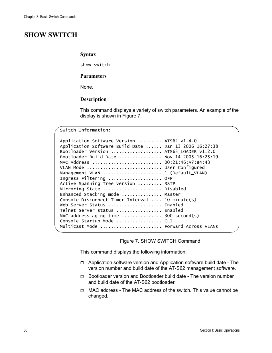 Show switch | Allied Telesis AT-S62 User Manual | Page 80 / 656