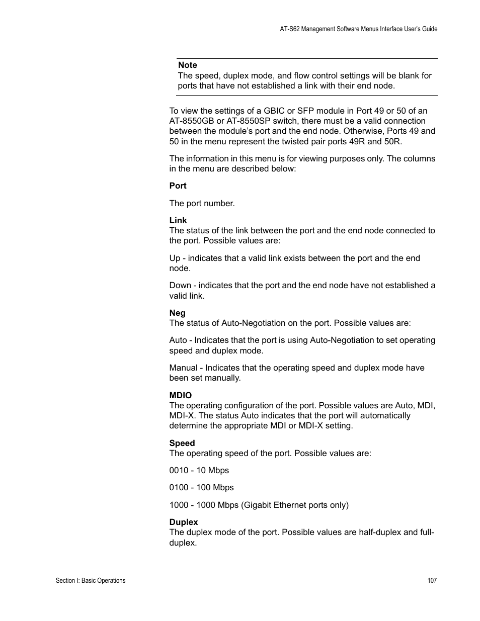 Allied Telesis AT-S62 User Manual | Page 107 / 822