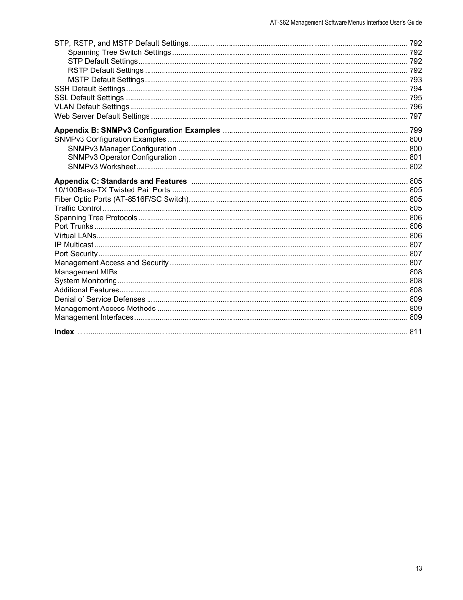 Allied Telesis AT-S62 User Manual | Page 13 / 822