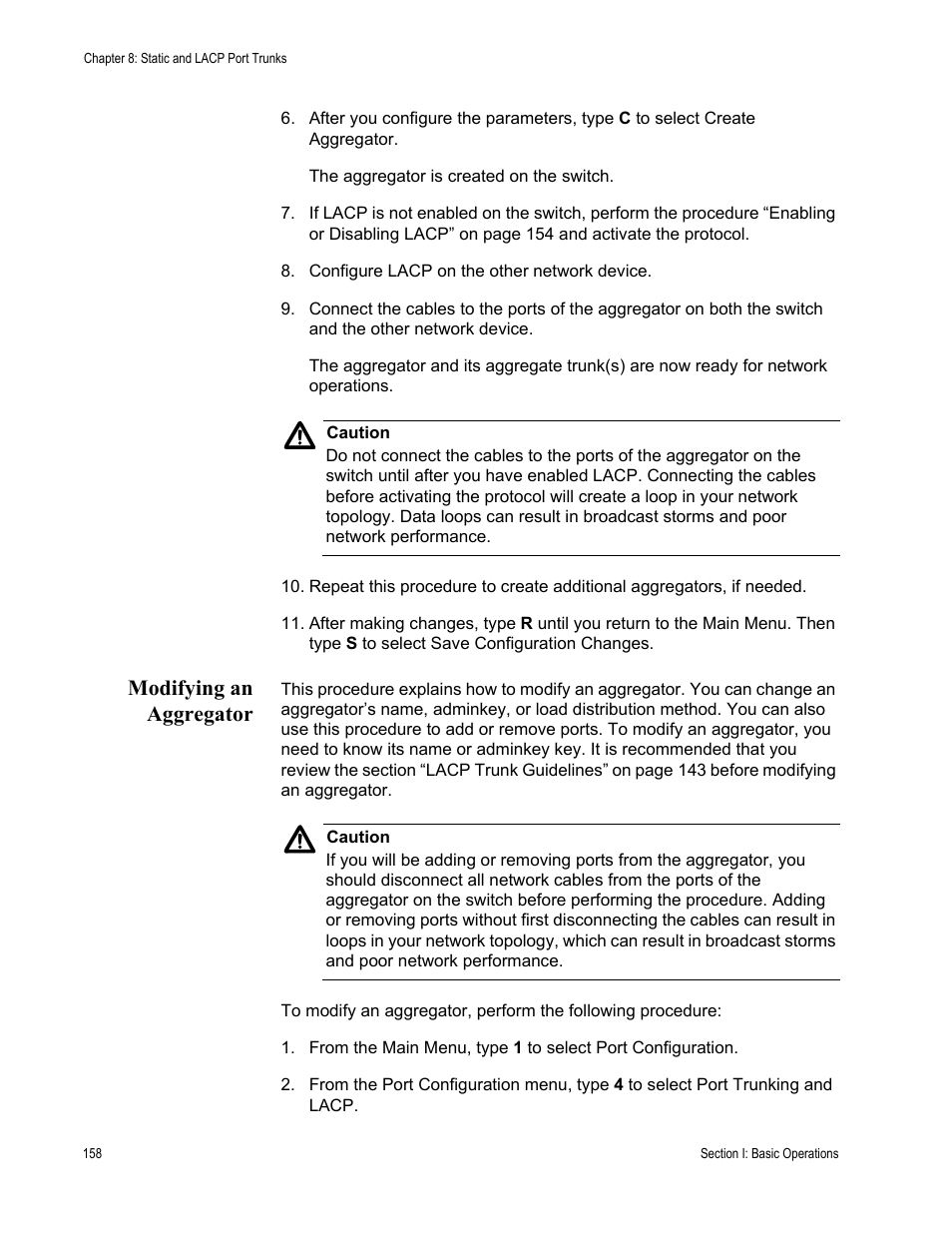 Modifying an aggregator | Allied Telesis AT-S62 User Manual | Page 158 / 822