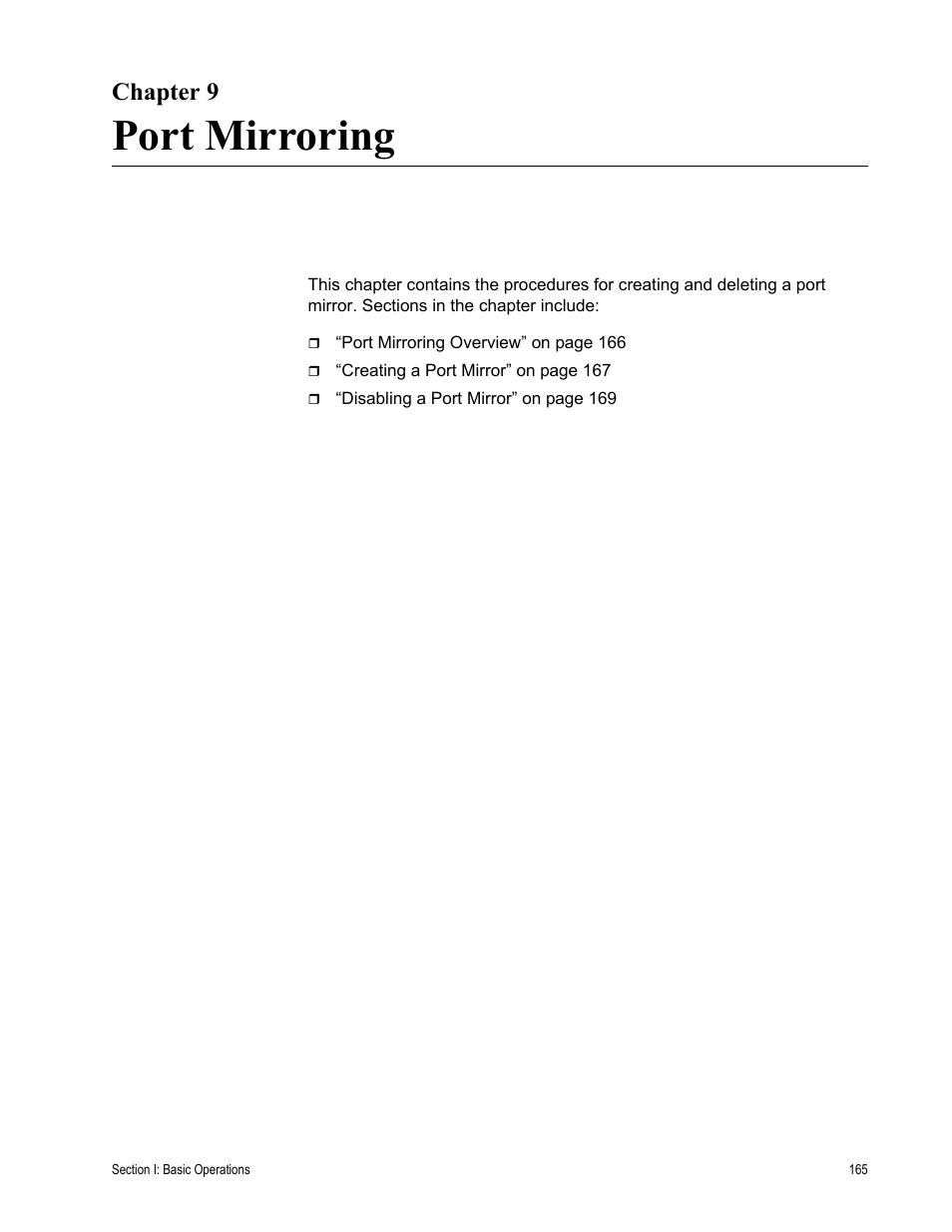 Chapter 9, Port mirroring, Chapter 9: port mirroring | Allied Telesis AT-S62 User Manual | Page 165 / 822