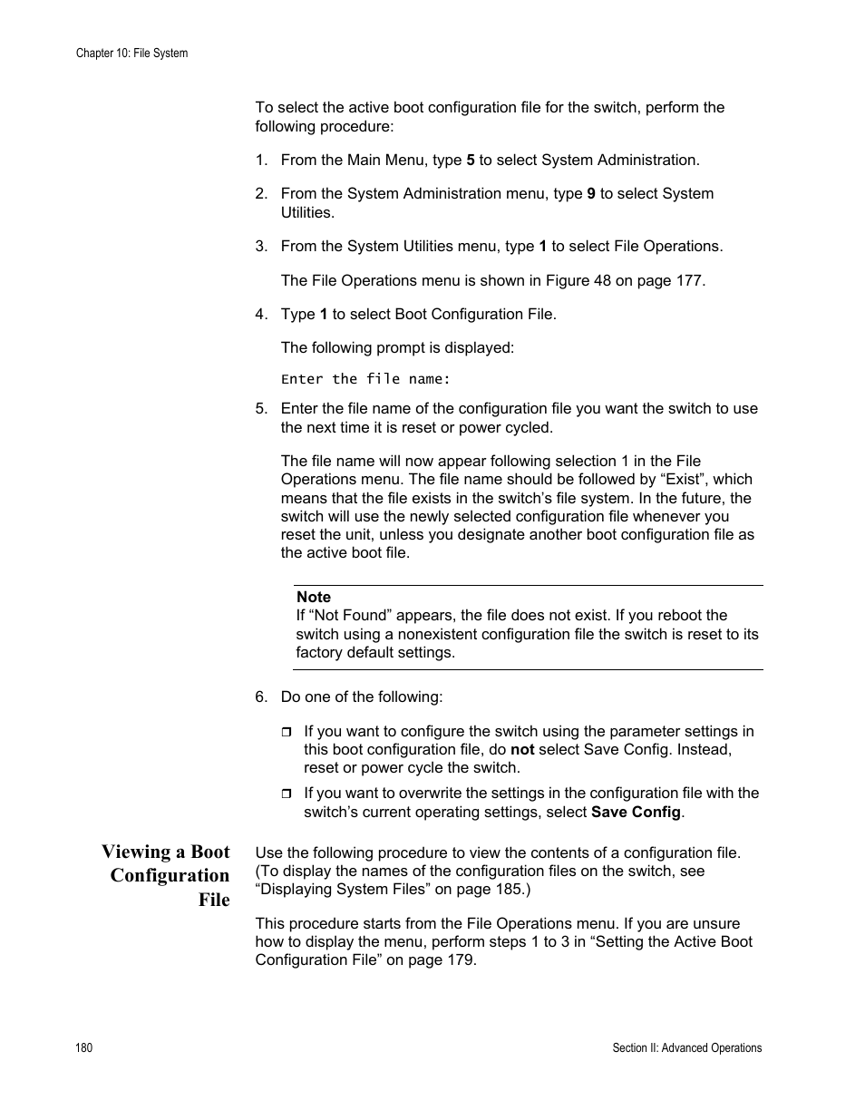 Viewing a boot configuration file | Allied Telesis AT-S62 User Manual | Page 180 / 822