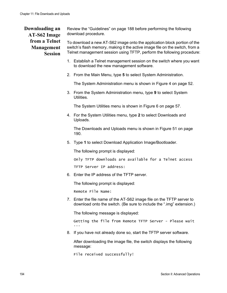 Allied Telesis AT-S62 User Manual | Page 194 / 822