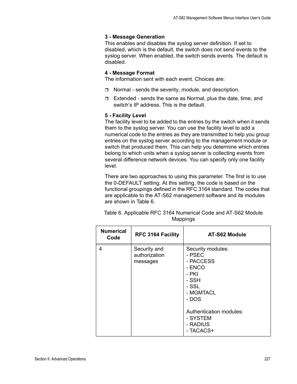 Allied Telesis AT-S62 User Manual | Page 227 / 822