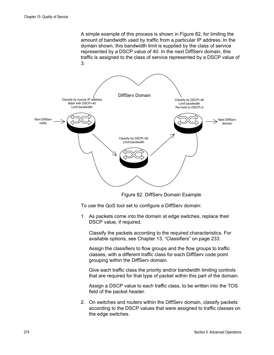 Figure 82: diffserv domain example | Allied Telesis AT-S62 User Manual | Page 274 / 822