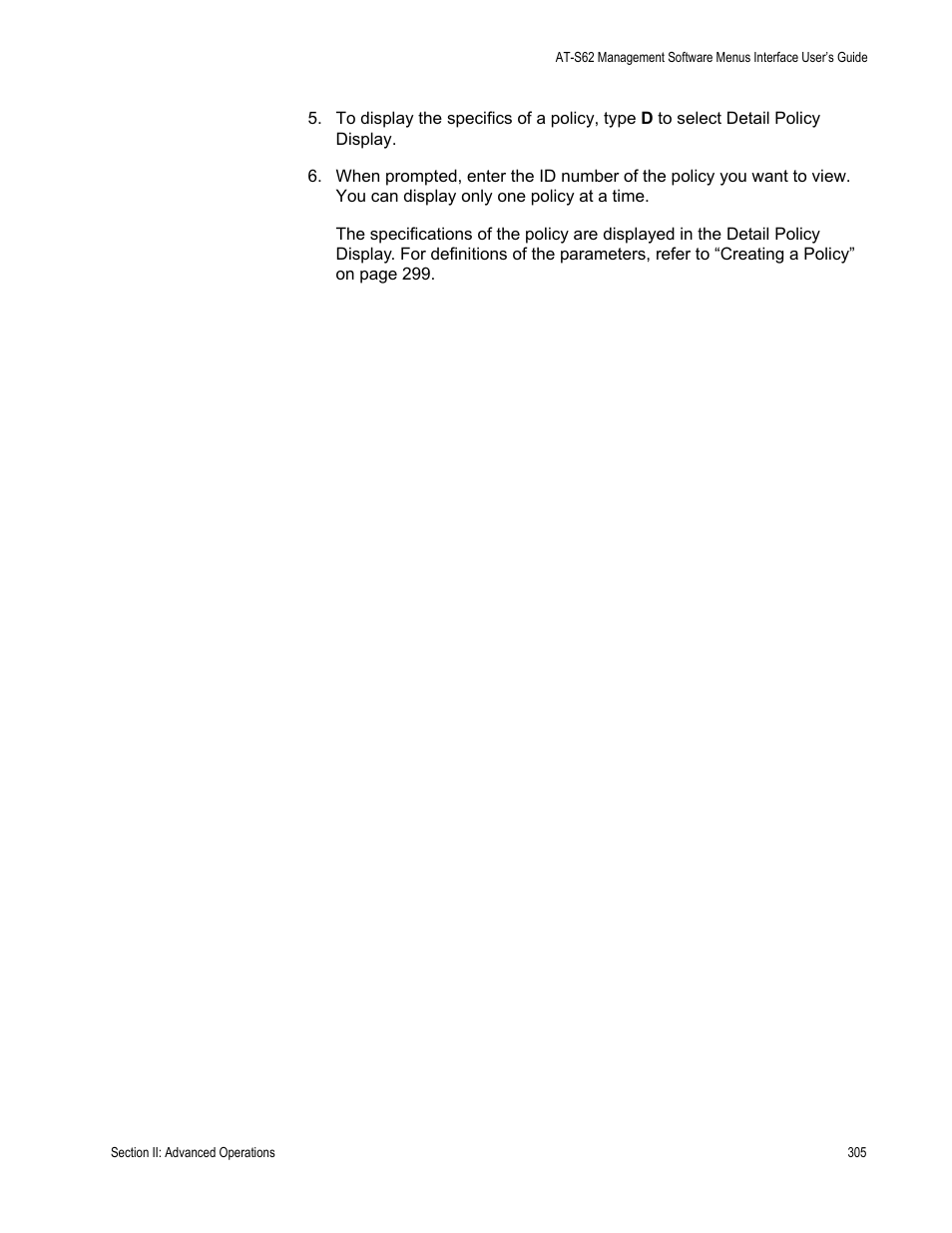 Allied Telesis AT-S62 User Manual | Page 305 / 822