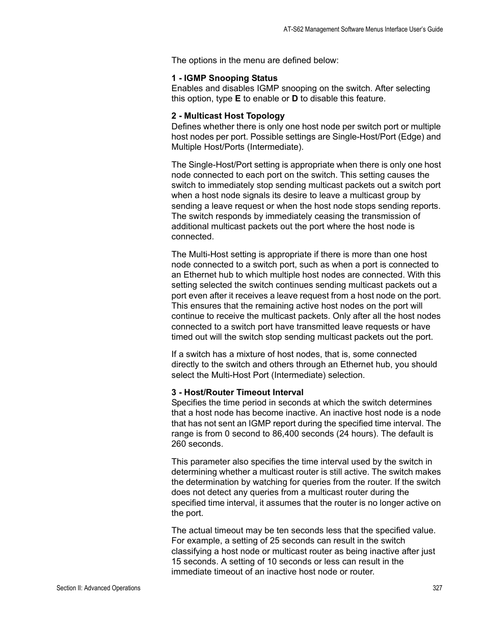 Allied Telesis AT-S62 User Manual | Page 327 / 822