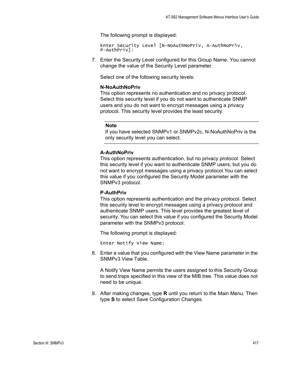 Allied Telesis AT-S62 User Manual | Page 417 / 822