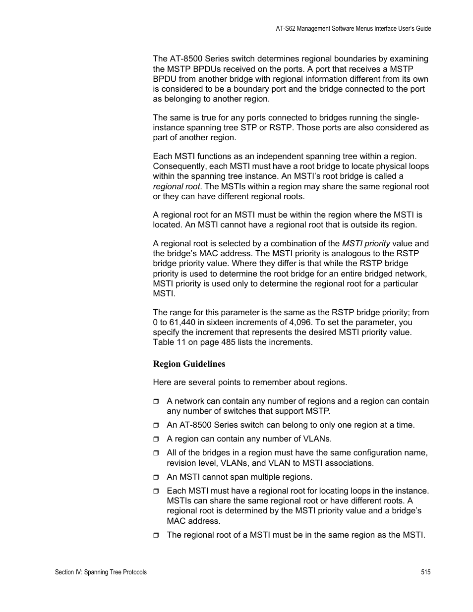 Allied Telesis AT-S62 User Manual | Page 515 / 822