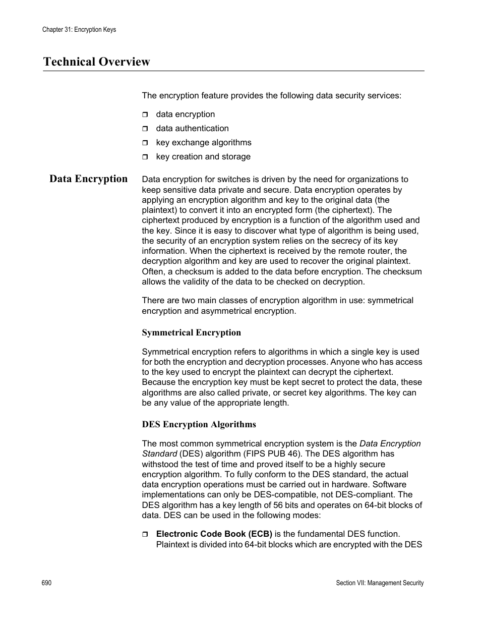 Technical overview, Data encryption | Allied Telesis AT-S62 User Manual | Page 690 / 822