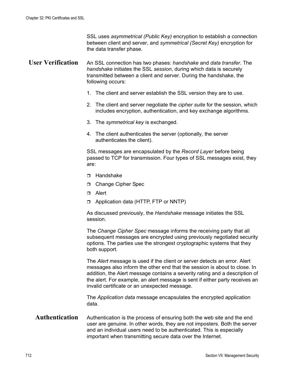 User verification, Authentication, User verification authentication | Allied Telesis AT-S62 User Manual | Page 712 / 822