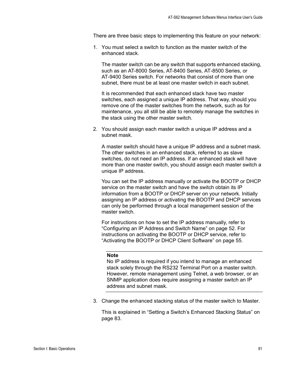 Allied Telesis AT-S62 User Manual | Page 81 / 822