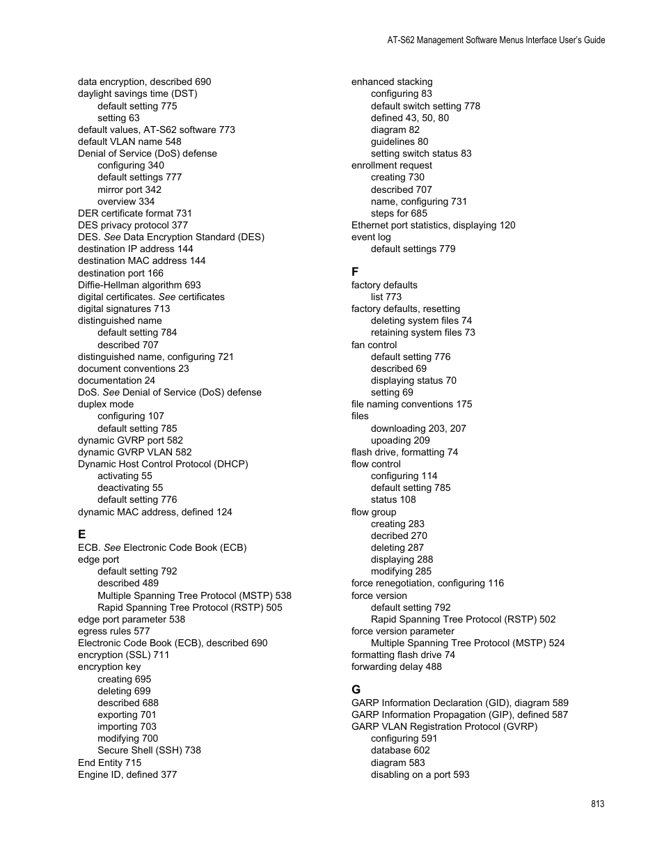 Allied Telesis AT-S62 User Manual | Page 813 / 822