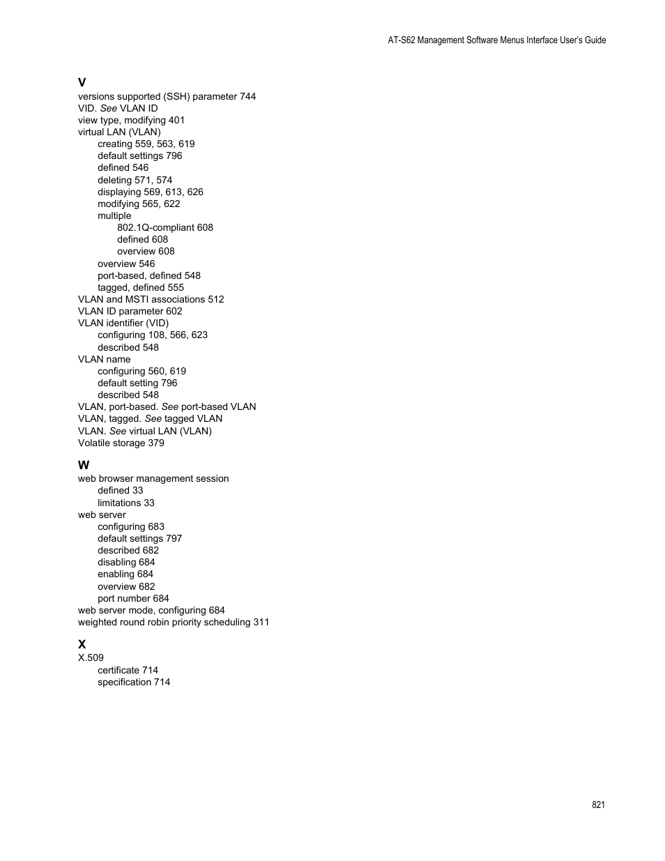 Allied Telesis AT-S62 User Manual | Page 821 / 822