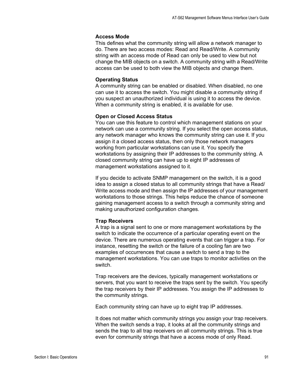 Allied Telesis AT-S62 User Manual | Page 91 / 822