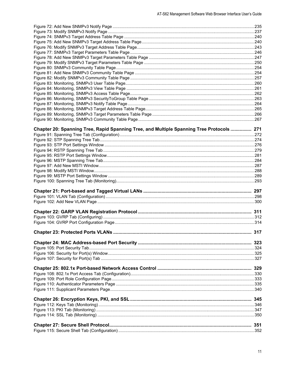 Allied Telesis AT-S62 User Manual | Page 11 / 372