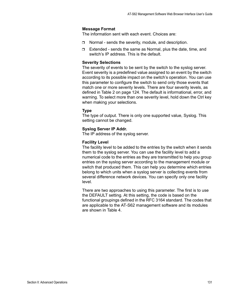 Allied Telesis AT-S62 User Manual | Page 131 / 372