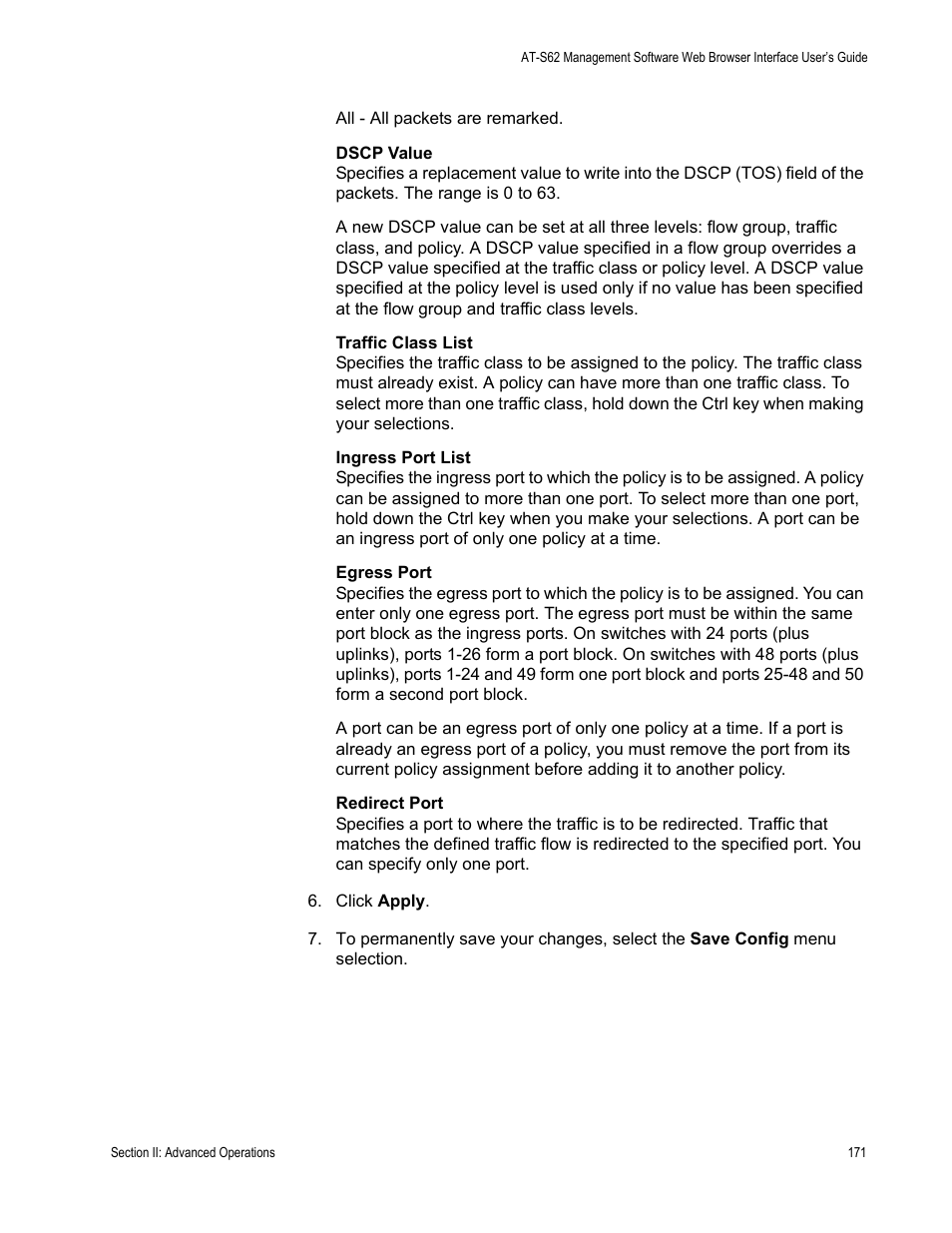 Allied Telesis AT-S62 User Manual | Page 171 / 372