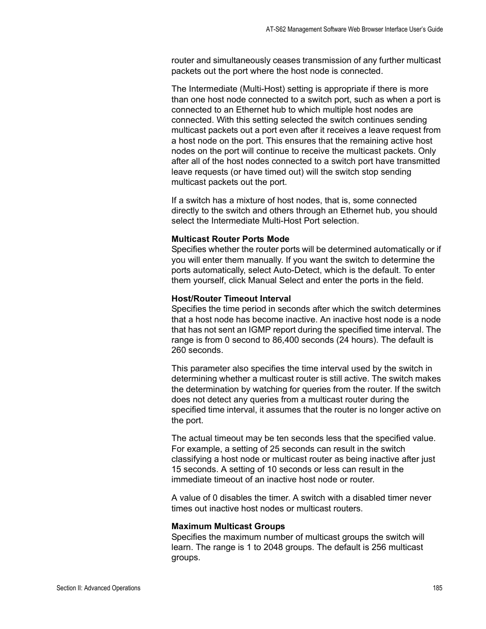 Allied Telesis AT-S62 User Manual | Page 185 / 372