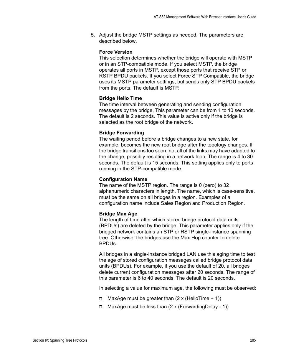 Allied Telesis AT-S62 User Manual | Page 285 / 372