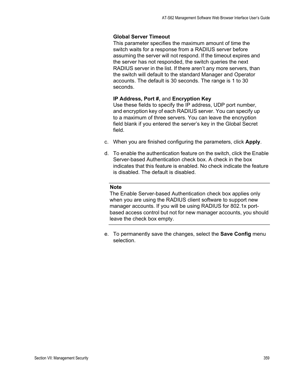 Allied Telesis AT-S62 User Manual | Page 359 / 372
