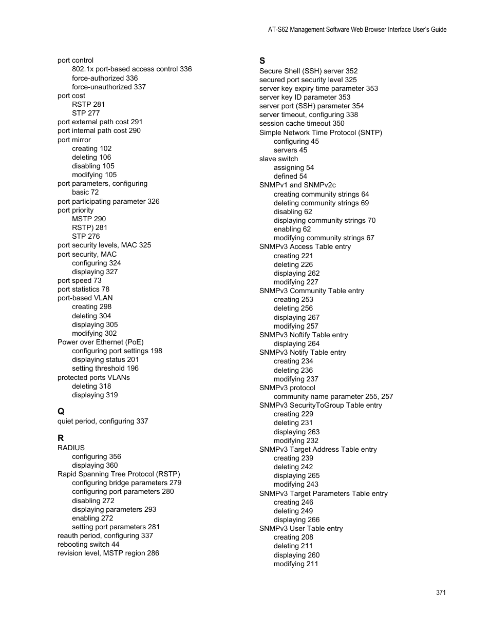 Allied Telesis AT-S62 User Manual | Page 371 / 372