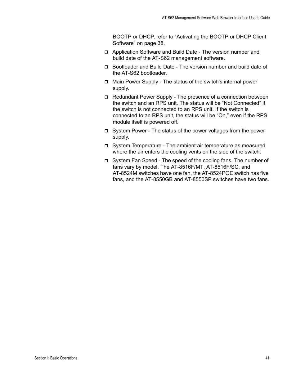 Allied Telesis AT-S62 User Manual | Page 41 / 372