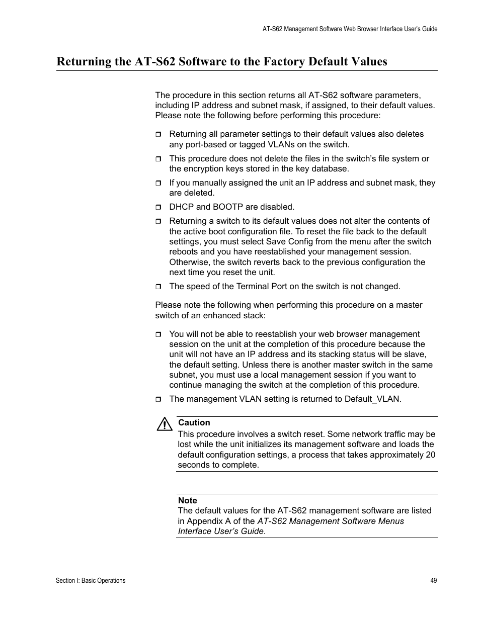 Allied Telesis AT-S62 User Manual | Page 49 / 372