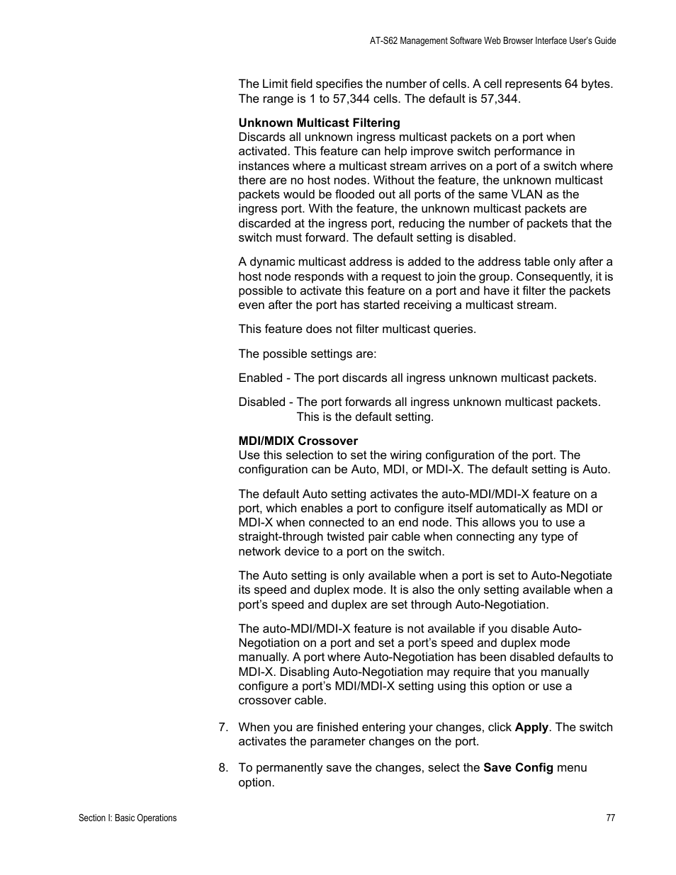 Allied Telesis AT-S62 User Manual | Page 77 / 372