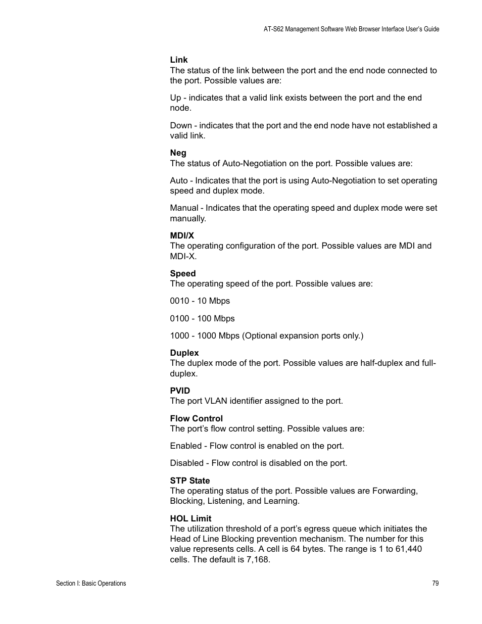 Allied Telesis AT-S62 User Manual | Page 79 / 372