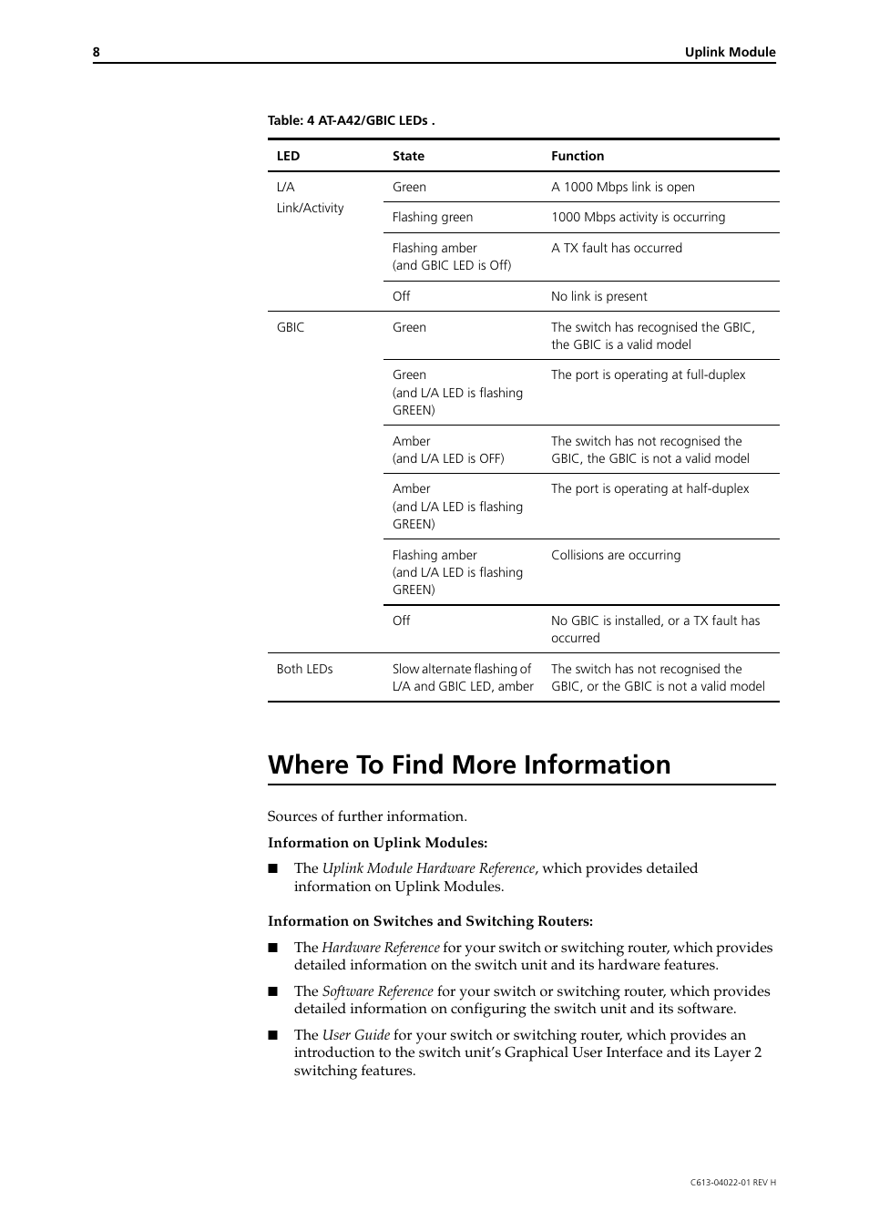 Where to find more information | Allied Telesis Uplink Module User Manual | Page 8 / 9