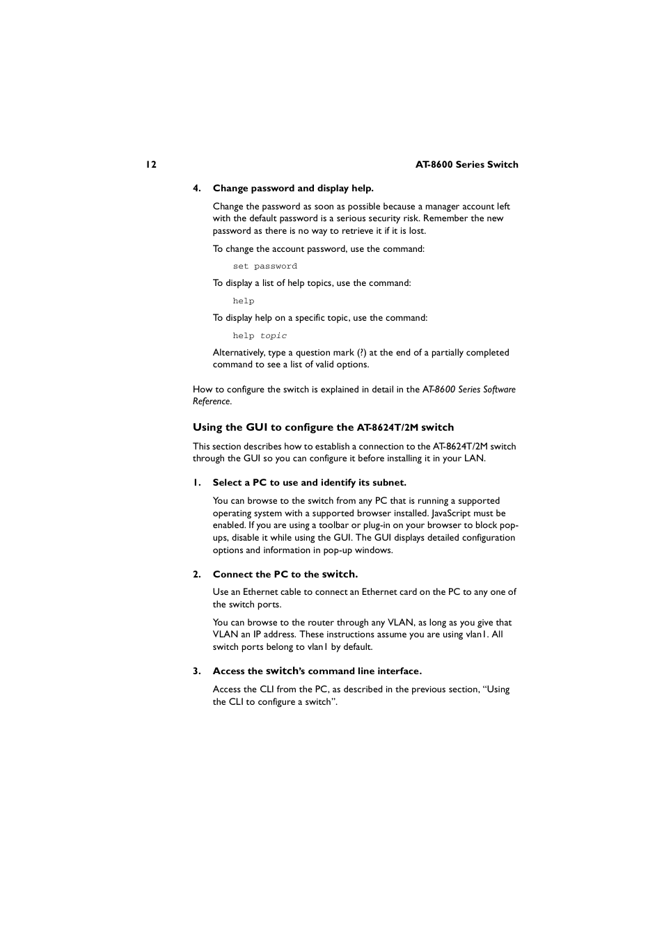 Allied Telesis AT-8600 Series Switch User Manual | Page 12 / 36