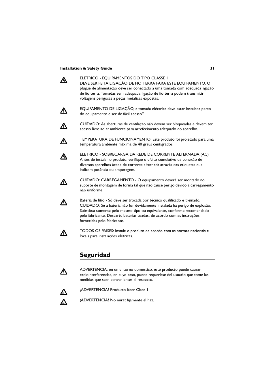 Seguridad | Allied Telesis AT-8600 Series Switch User Manual | Page 31 / 36