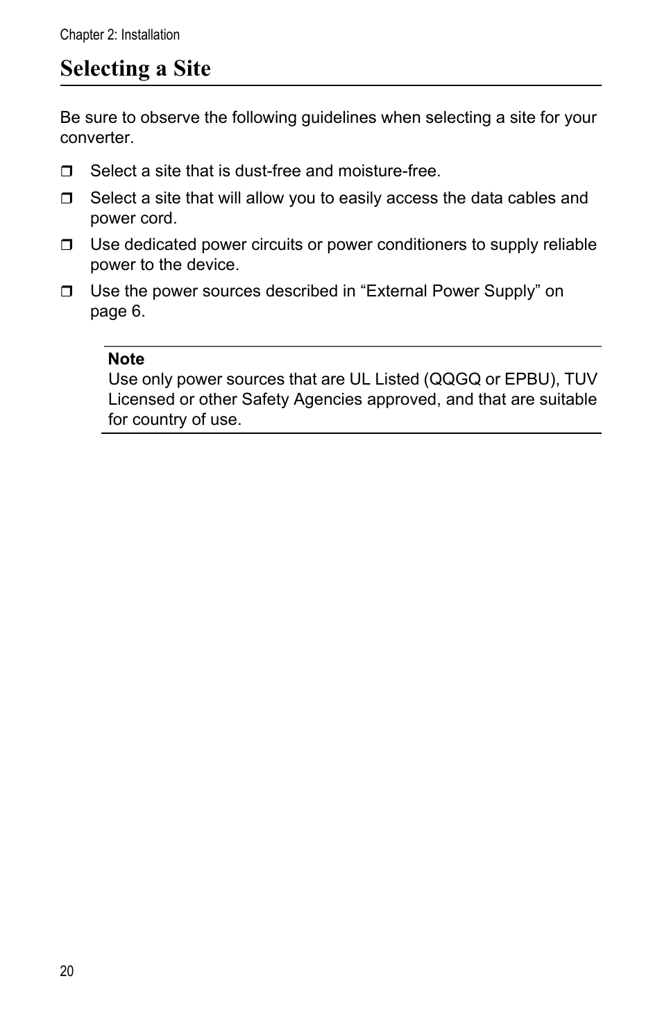 Selecting a site | Allied Telesis AT-FS202SC/FS1 User Manual | Page 30 / 88