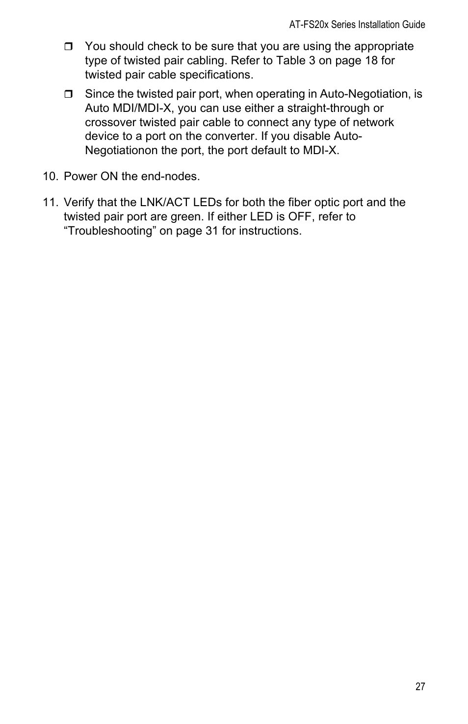 Allied Telesis AT-FS202SC/FS1 User Manual | Page 37 / 88