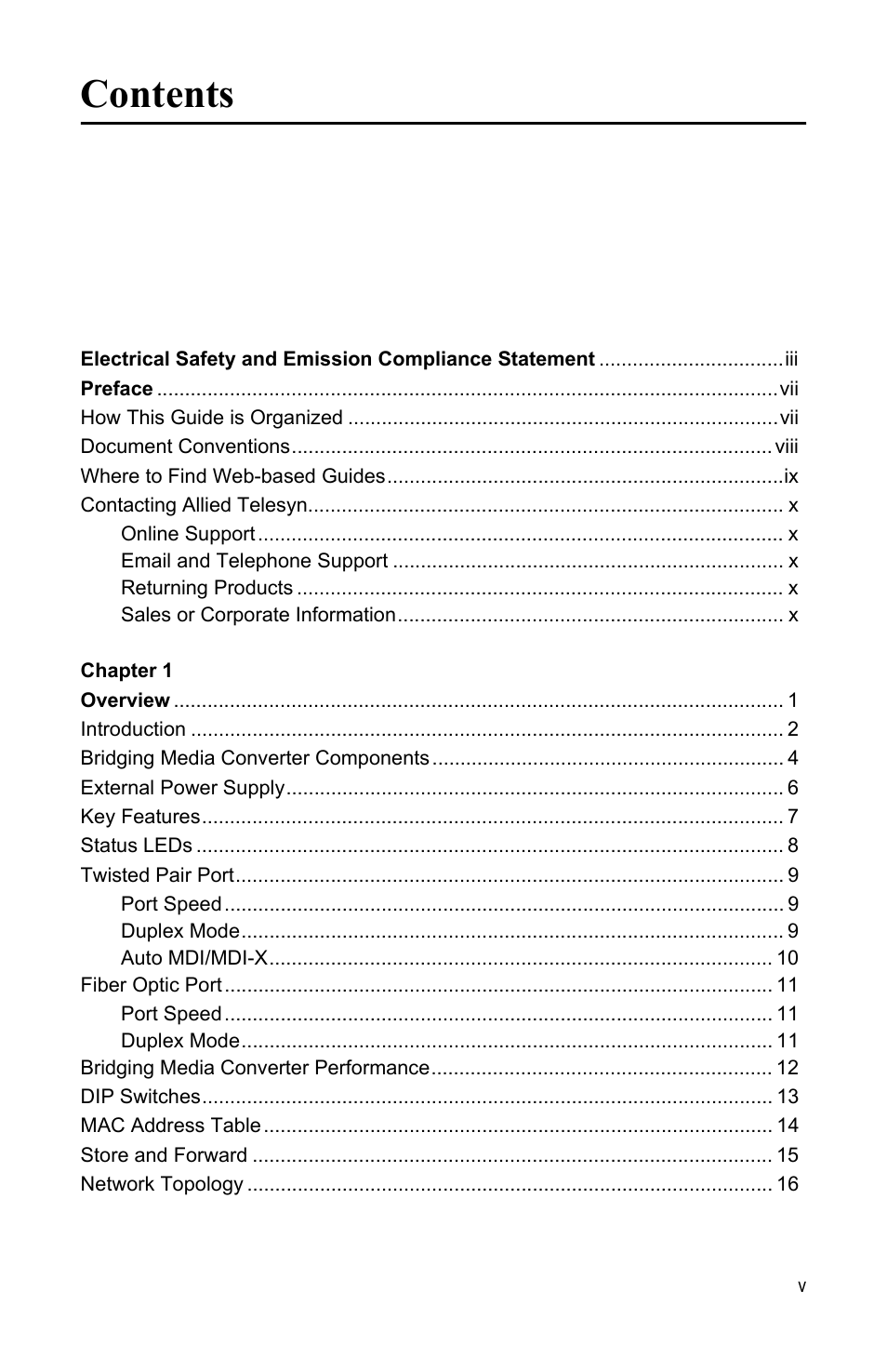 Allied Telesis AT-FS202SC/FS1 User Manual | Page 5 / 88