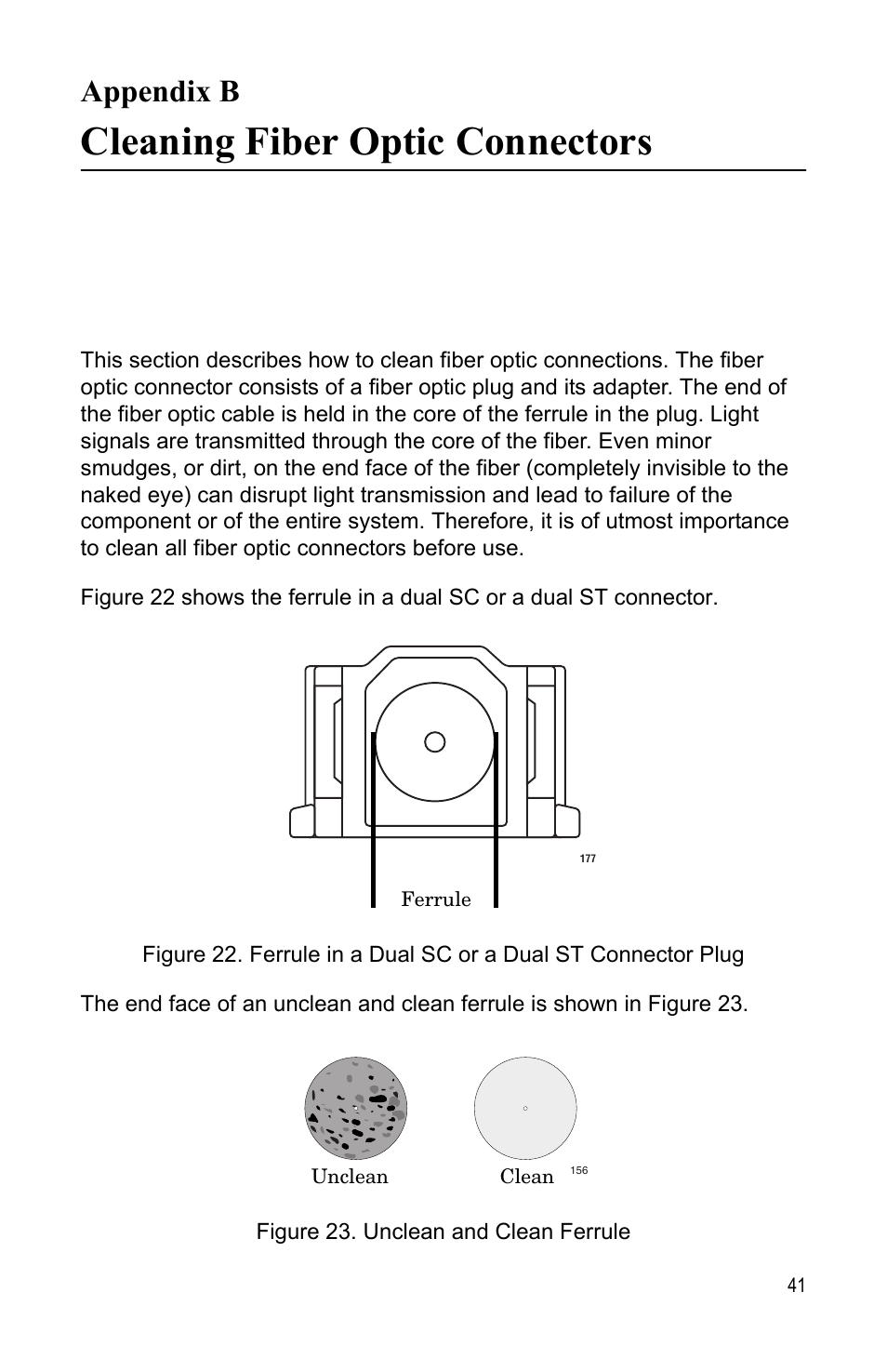 Appendix b, Cleaning fiber optic connectors, Appendix b cleaning fiber optic connectors | Allied Telesis AT-FS202SC/FS1 User Manual | Page 51 / 88