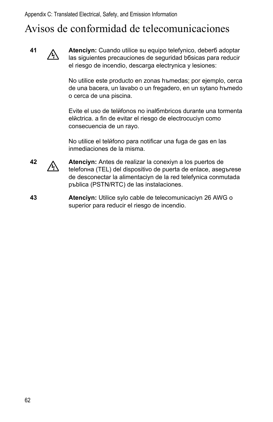 Avisos de conformidad de telecomunicaciones | Allied Telesis AT-FS202SC/FS1 User Manual | Page 72 / 88