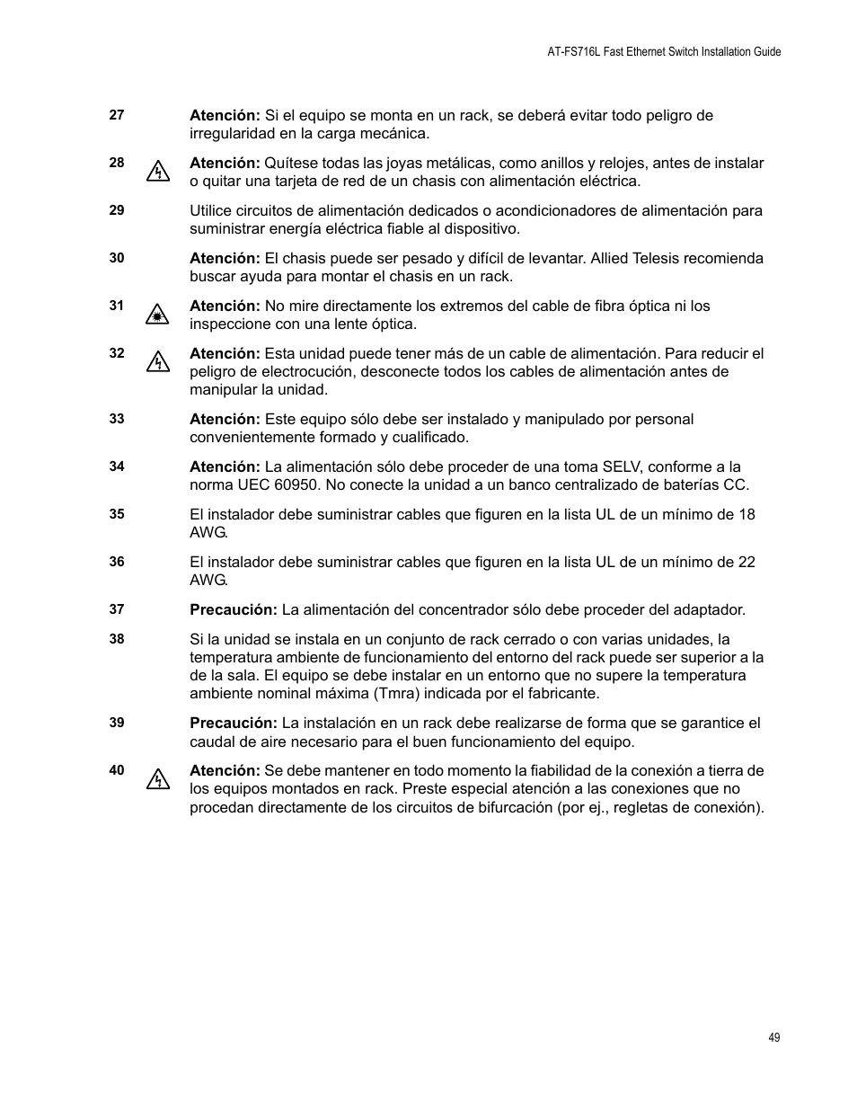 Allied Telesis AT-FS716L User Manual | Page 49 / 62