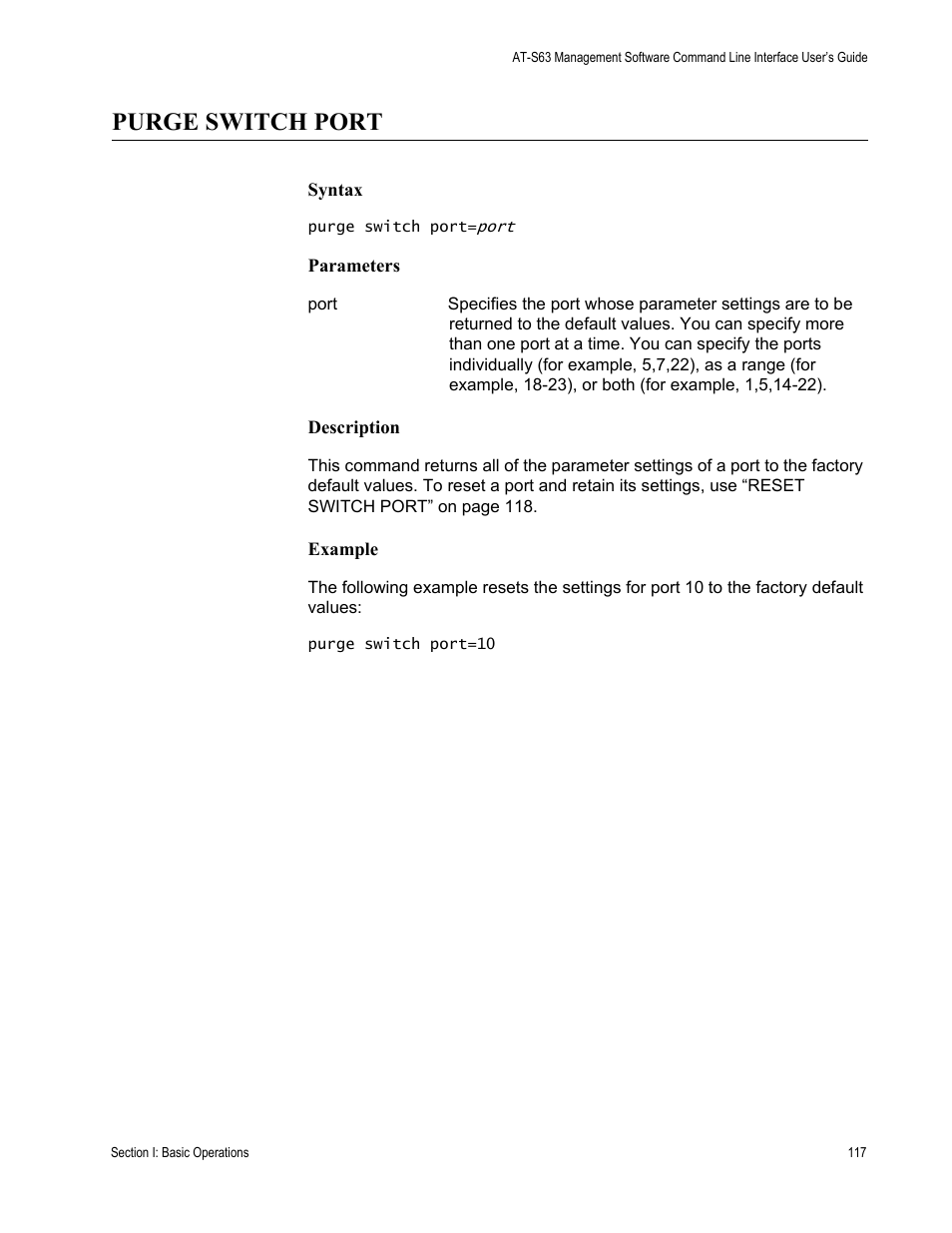 Purge switch port | Allied Telesis AT-S63 User Manual | Page 117 / 718