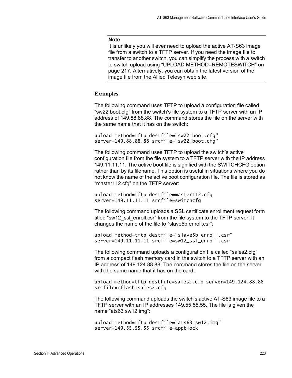 Allied Telesis AT-S63 User Manual | Page 223 / 718