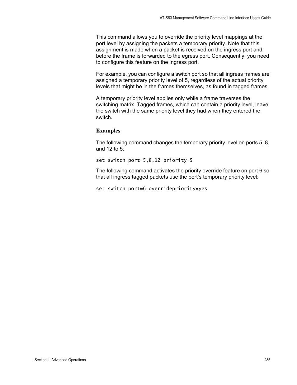 Allied Telesis AT-S63 User Manual | Page 285 / 718