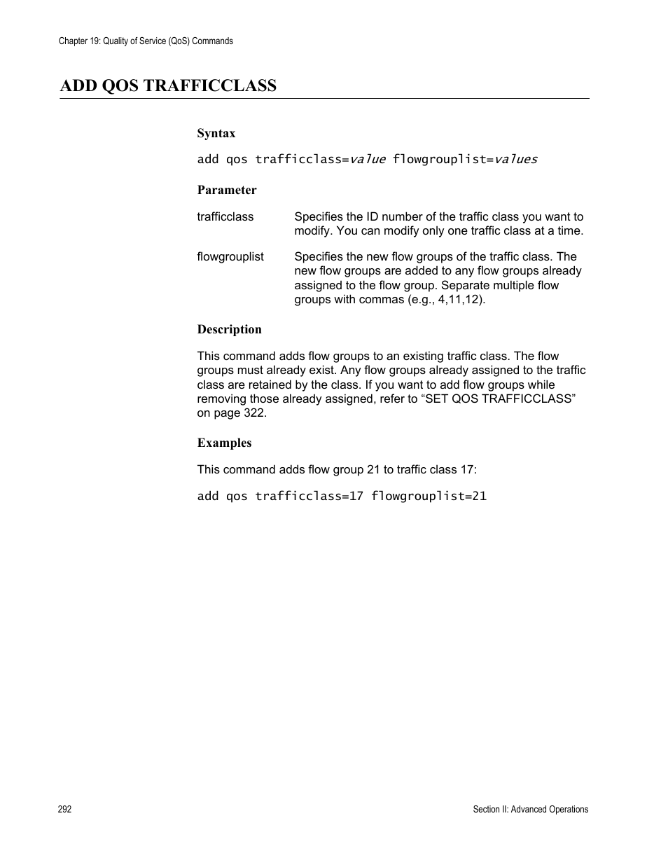 Add qos trafficclass | Allied Telesis AT-S63 User Manual | Page 292 / 718