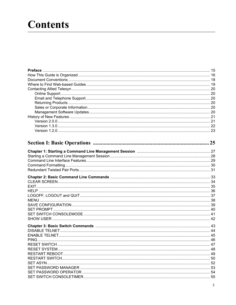 Allied Telesis AT-S63 User Manual | Page 3 / 718