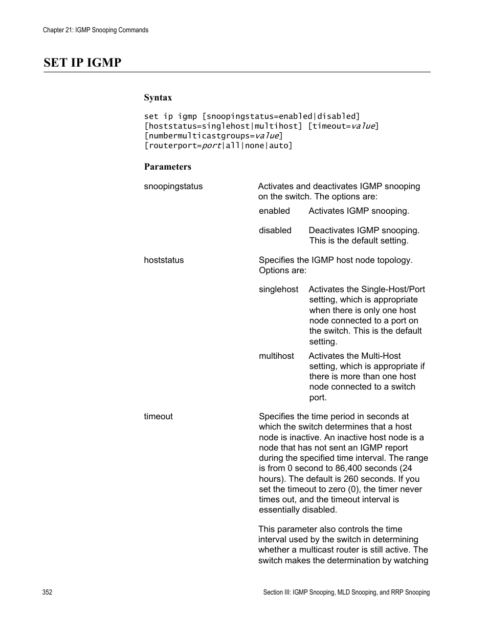 Set ip igmp | Allied Telesis AT-S63 User Manual | Page 352 / 718