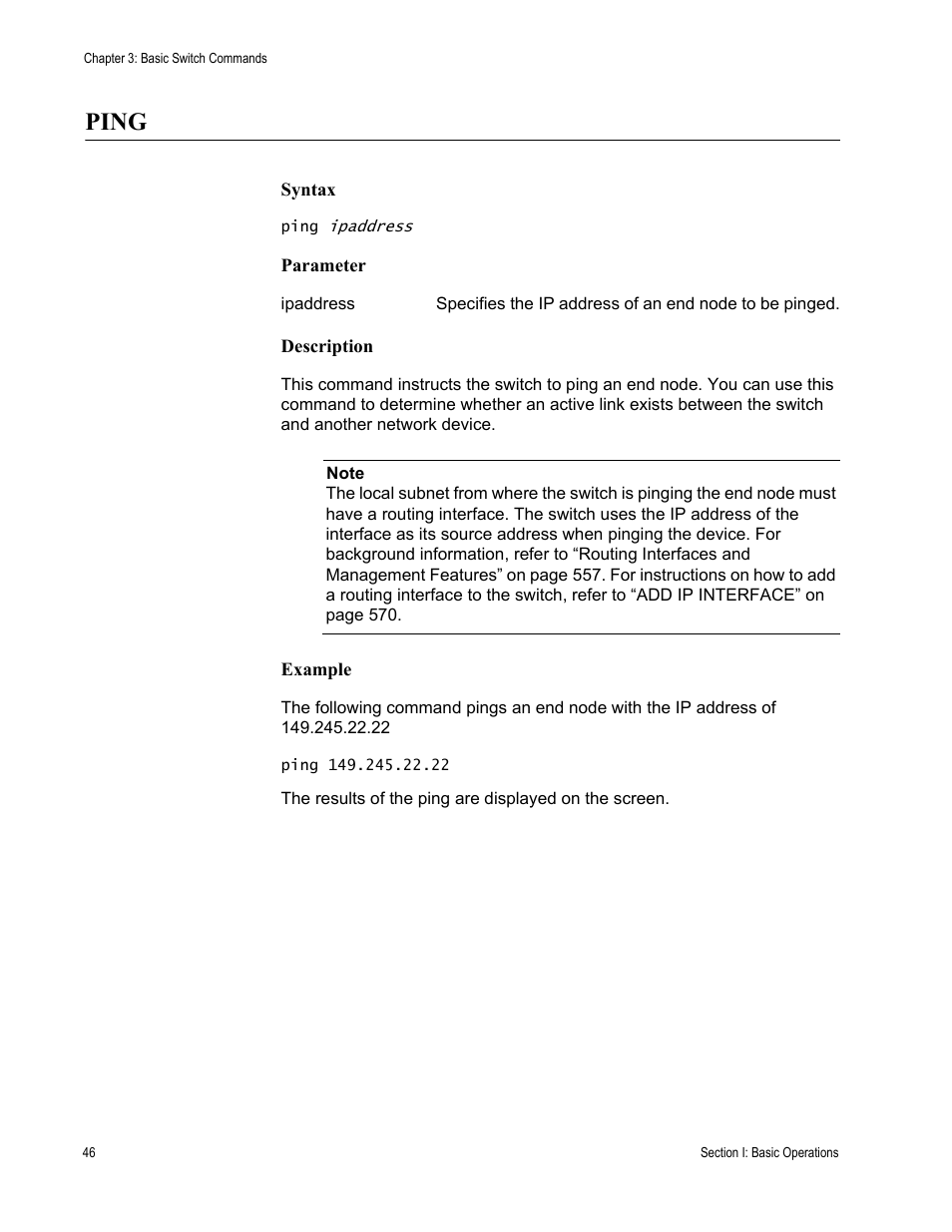 Ping | Allied Telesis AT-S63 User Manual | Page 46 / 718